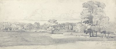 1814年7月20日、パークランドに囲まれたテーブルリーの旧ホール（紙に鉛筆） 作： James Ward