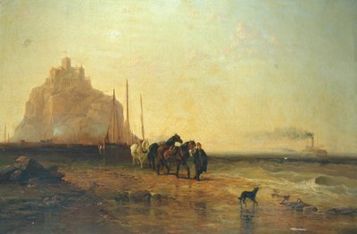 セントマイケルズマウントの夜、1855 作： James Webb