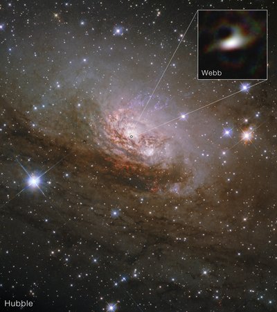 サーシヌス銀河（ハッブルとウェッブ） 作： James Webb Space Telescope (NASA)