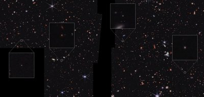 CEERSフィールド内の銀河（NIRCam画像） 作： James Webb Space Telescope (NASA)