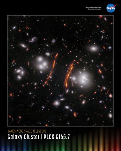Galaxy Cluster PLCK G165.7 ミニポスター 作： James Webb Space Telescope (NASA)
