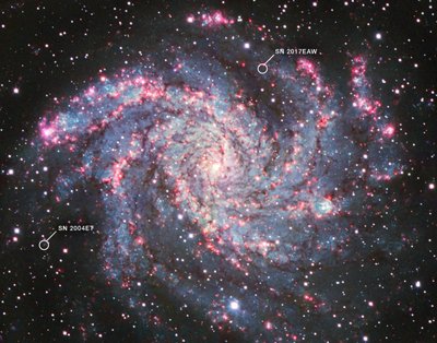 NGC 6946 （キットピーク国立天文台） 作： James Webb Space Telescope (NASA)