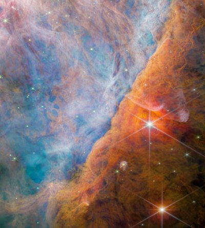 オリオンバー（NIRCam画像） 作： James Webb Space Telescope (NASA)