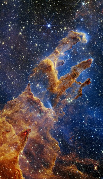 創造の柱 (Webb NIRCam 画像) 作： James Webb Space Telescope (NASA)