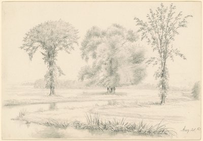 三本の木のある風景 作： James Wells Champney