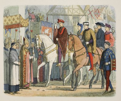 フランスのチャールズ6世とヘンリー5世は、聖職者が1420年12月1日に歓迎した。ロンドン、1863 作： James William Edmund Doyle