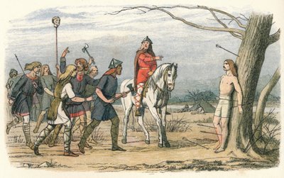 イーストアングリア王エドマンド、デンマーク人によって殺された、18世紀1864 作： James William Edmund Doyle