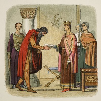 ヘンリーはダーモッドに1170年にイギリスのクロニクル紀元前55から西暦1485年にパブで徴兵することを許可します。ロンドン、1863 作： James William Edmund Doyle