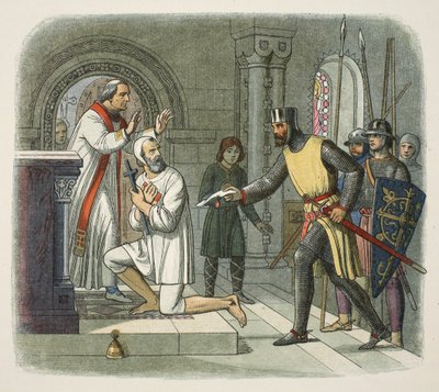ヒューバートは1232年のボイサールの聖域から、紀元前55年代のイギリスのクロニクルからパブのAD 1485まで撮影しました。ロンドン、1863 作： James William Edmund Doyle