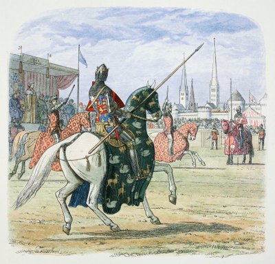 リチャード2世がヘレフォード公爵とノーフォーク公爵の決闘を止める（1398年 1864年 作： James William Edmund Doyle