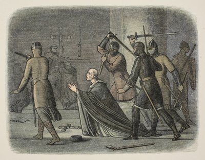 カンタベリー大聖堂、1170 年 12 月 29 日のトマス ベケットの殺害、紀元前 55 年から西暦 1485 年までのイングランドのクロニクル、パブ。 ロンドン 作： James William Edmund Doyle