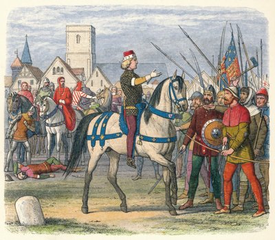 リチャードは反乱軍の指揮を引き受ける、1381 1864 作： James William Edmund Doyle