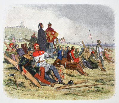 クレシーの戦いでフランス軍を待つイギリス軍、フランス 1346 1864 作： James William Edmund Doyle