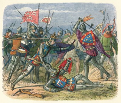 アランソン公爵に襲われた王、1415 18640 作： James William Edmund Doyle