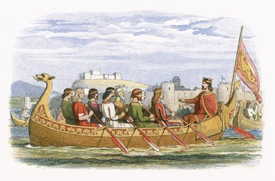 ディーに8人の王が配置されたエドガーのはしけ 作： James William Edmund Doyle