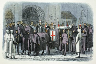 1864 年 1400 年、ロンドンのセント ポール大聖堂に運ばれたリチャード 2 世の遺体 作： James William Edmund Doyle