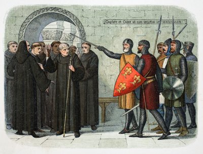 カンタベリーのクライスト・チャーチの修道士が追放された1207年 1864年   作： James William Edmund Doyle