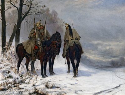 1870年頃の野外でのドラゴンパトロール、1890年頃 作： James William Walker