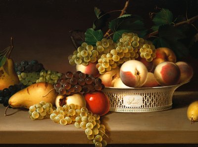 中華かごの中の果物、1822年 作： James the Elder Peale