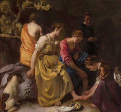 ディアナとニンフたち、c.1655-56（キャンバスに油彩） 作： Johannes Vermeer