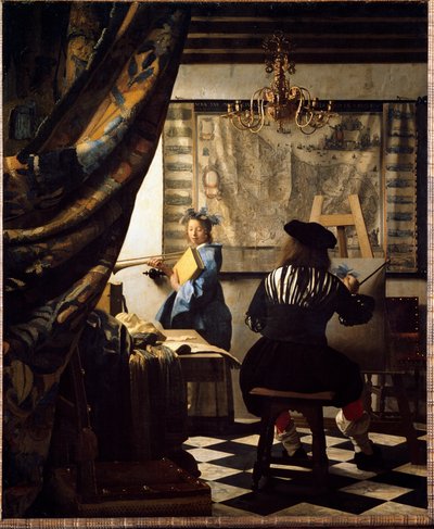 絵画芸術あるいはアトリエでの画家 作： Jan (1632 75) Vermeer