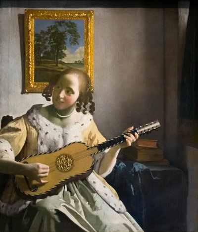 ギタリスト、1672年頃（キャンバスに油彩） 作： Jan Vermeer van Delft