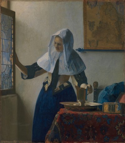 水差しを持つ女、1662年頃（帆布に油彩） 作： Johannes Vermeer