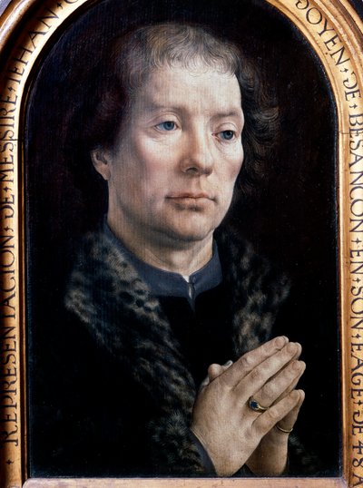 シャルル5世の顧問ジャン・キャロンドレ（1469-1545）の肖像 ヤン・ゴッセール・ディット・マブセ（1478-1536）の絵画（Ec.Flam.） 1517年 作： Jan (c.1472 c.1533) Gossaert