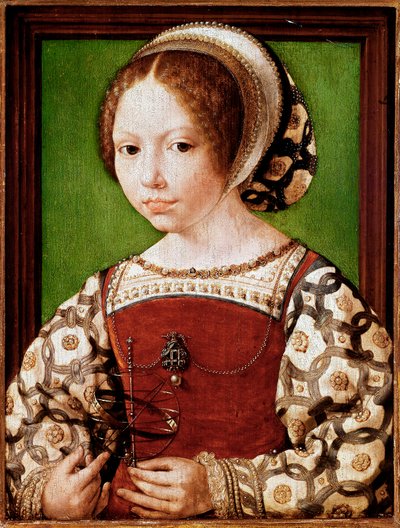 デンマークのドロテアと思われる若い王女の肖像（絵画 作： Jan (c.1472 c.1533) Gossaert
