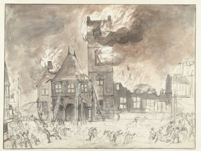 アムステルダムの旧市庁舎で火災 作： Jan Abrahamsz. Beerstraten (possibly)