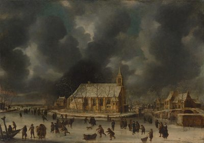 アムステルダム近郊のスローテンでスケート。 作： Jan Abrahamsz. Beerstraten