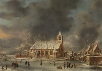 冬のスローテン教会の眺め 作： Jan Abrahamsz. Beerstraten