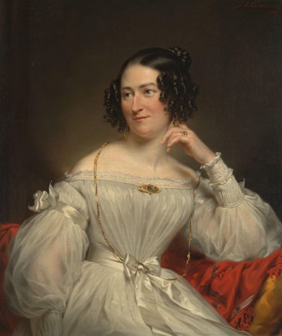 アブラハミナ・ヘンリエッテ・ウルフバイン (1808-1883) の肖像、ジェイコブ・デ・ヴォス Jz の妻 作： Jan Adam Kruseman (signed by artist)