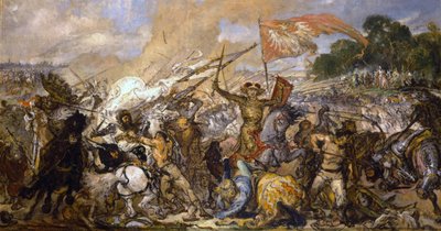 グルンヴァルトの戦いのスケッチ 作： Jan Alojzy Matejko