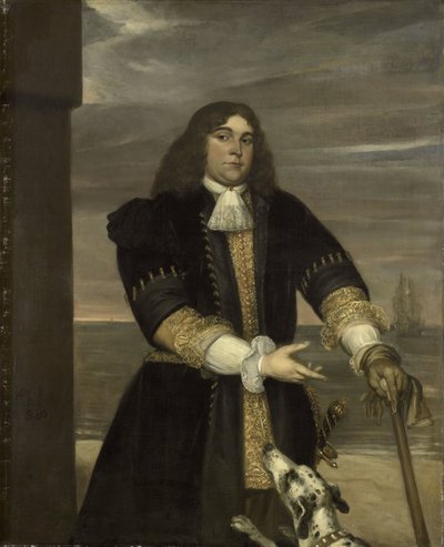 Jan van Gelder (1647-73)、海軍大佐、Stepson または Michiel Adriaensz de Ruyter 作： Jan Andrea Lievens