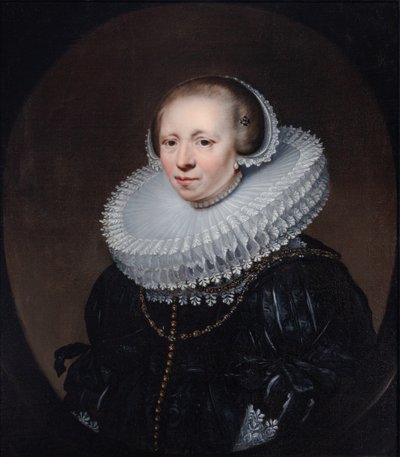 塗られた楕円形の女性の肖像 作： Jan Anthonisz. van Ravesteyn