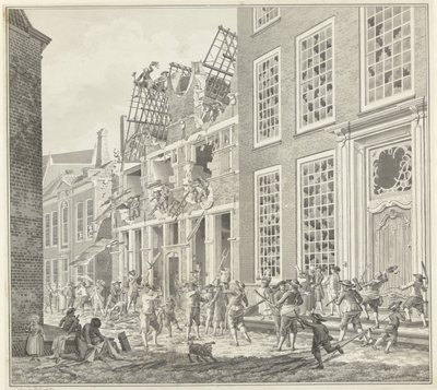 ルーカス・ヴァン・スティーニンクの家の略奪、1787年 作： Jan Arends (signed by artist)