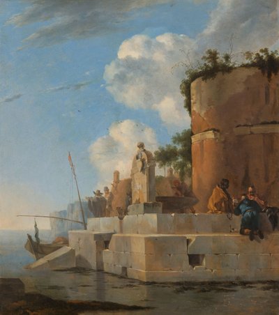 イタリアの海岸遺跡 イタリアの水辺の廃墟 作： Jan Asselijn
