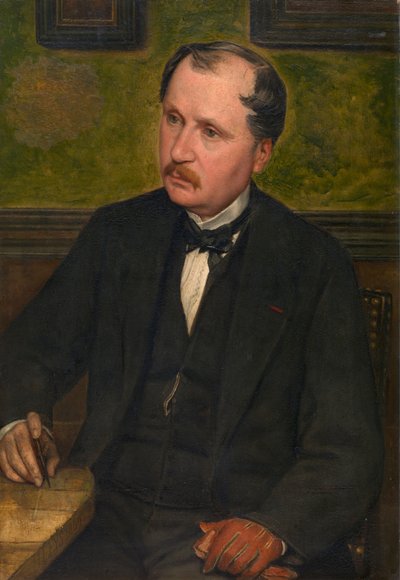 建築家 A. バラット (キャンバスに油彩) 作： Jan August Hendrik Baron Leys