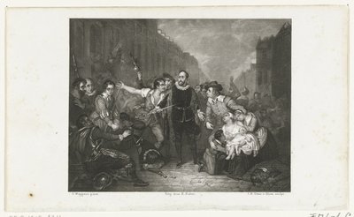 ピーター・ファン・デル・ヴェルフ市長の自己犠牲、1574年 作： Jan Baptist Tetar van Elven