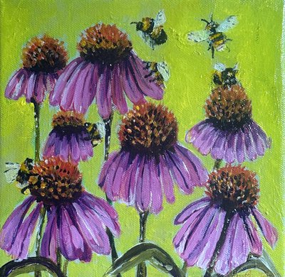 We Bee Busy, 2023（キャンバスにアクリル画） 作： Jan Barzottini