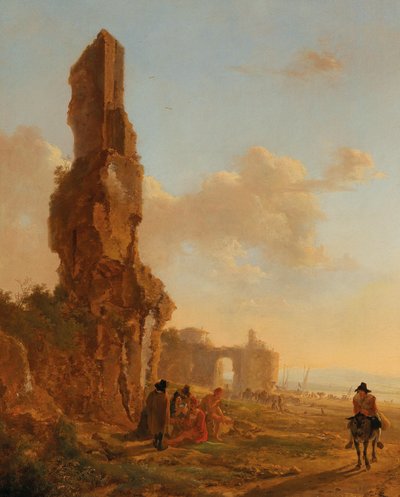 廃墟のあるイタリア風の風景 作： Jan両方