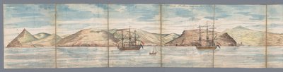 セントヘレナの眺め 1787 年 3 月 31 日にファン デ リーが描いたセント ヘレナ島 (オブジェクトのタイトル) 作： Jan Brandes