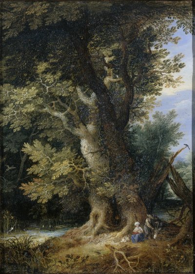 エジプトへの逃亡中の休息 作： Jan Brueghel (I) (manner of)