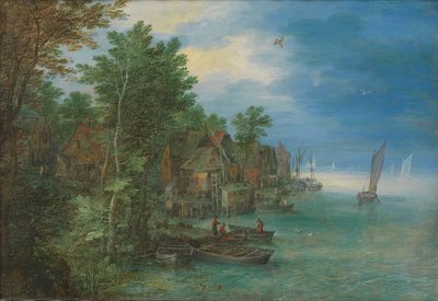 川沿いの村の眺め 川沿いの村の眺め 作： Jan Brueghel (I)