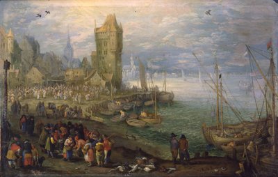 オランダ語：港近くの魚市場 港近くの魚市場 作： Jan Brueghel the Elder