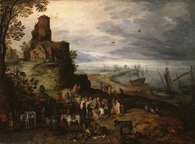 魚市場（使徒ペテロとアンデレを呼ぶ） 作： Jan Brueghel the Elder