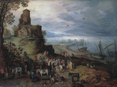 魚市場（使徒ペテロとアンデレを呼ぶ） 作： Jan Brueghel the Elder