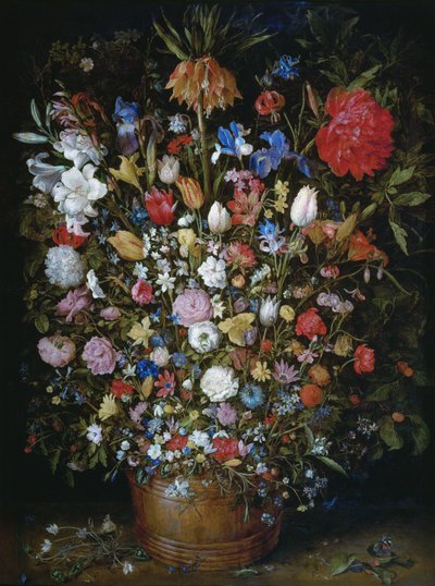 木の器に入った花 作： Jan Brueghel the Elder