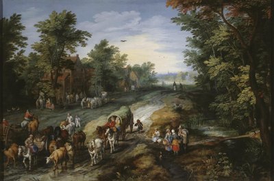 都市近郊の道路 作： Jan Brueghel the Elder